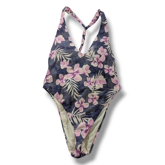 basta Other - Basta Surf Floral One Piece Swimsuit Womens Medium Tropical Braided Plunge